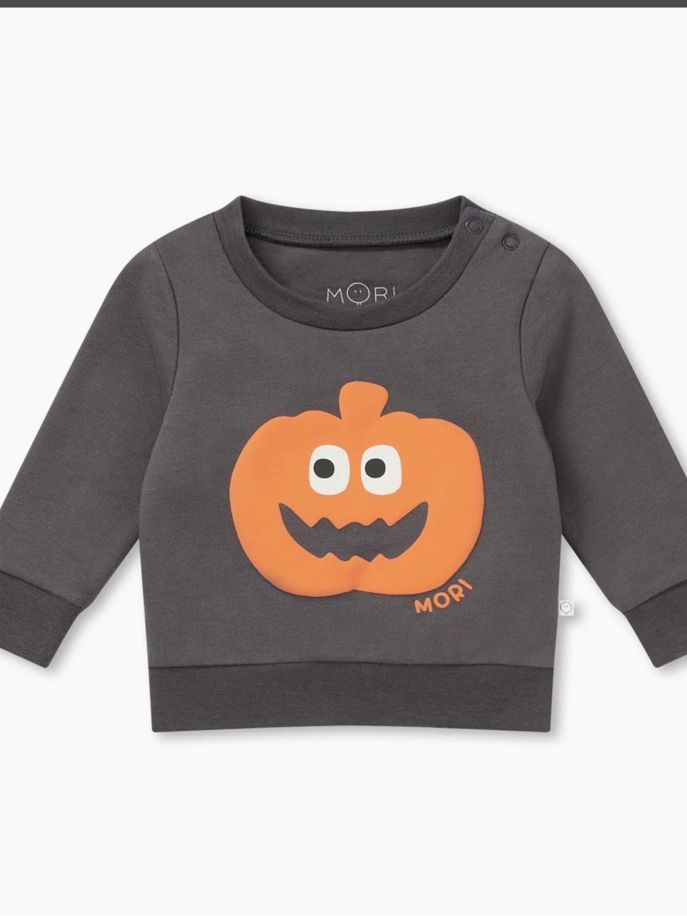 MORI Charcoal Pumpkin Graphic Sweatshirt 9-12 mo EUC